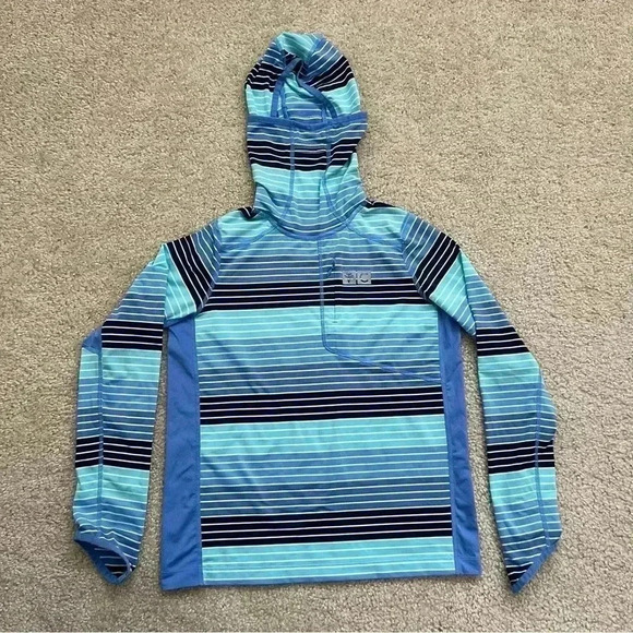 Coolibar Andros Fishing Hoodie Kids Size XL SPF 50+ Outdoor Active Striped. - Picture 11 of 15